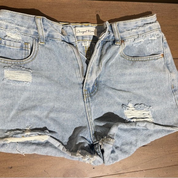 💸CLEARANCE 4 for $15💸 Angel Kiss Blue High-Waisted Jean Shorts - Picture 1 of 4